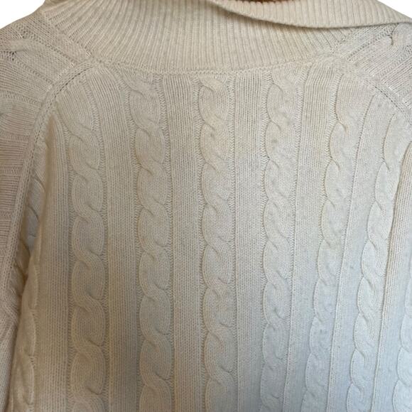 Aritzia Sunday Best Cropped Cable Knit Polo Sweater Merino Wool Blend Size L - Picture 8 of 9